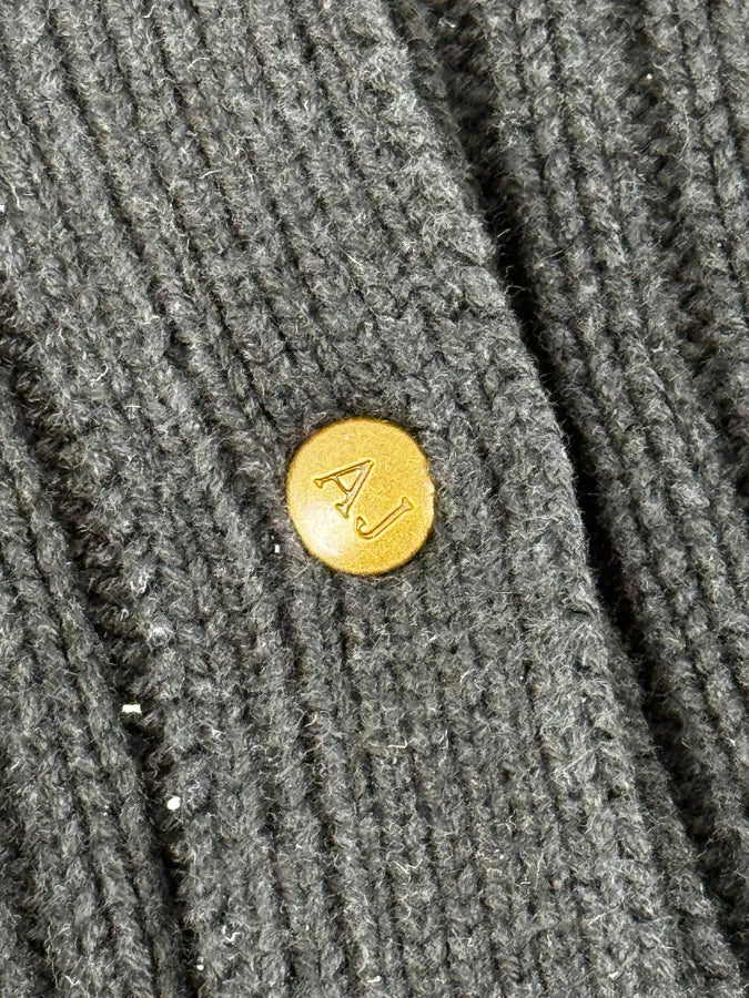 Armani Navy Buttoned Turtleneck Wool Sweater jlClJpx 8