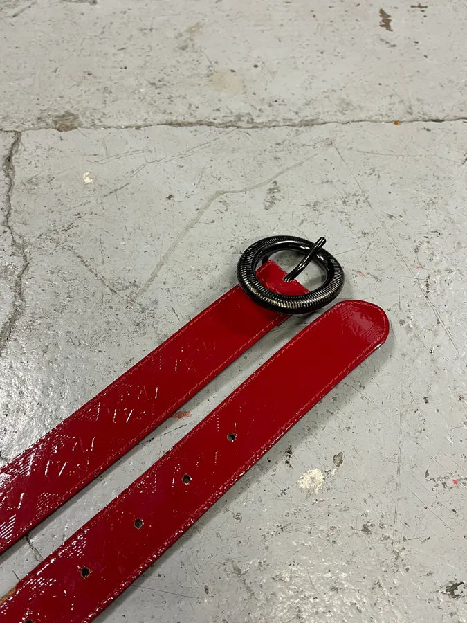 Armani Red Patina Leather Belt XxpETHI 2