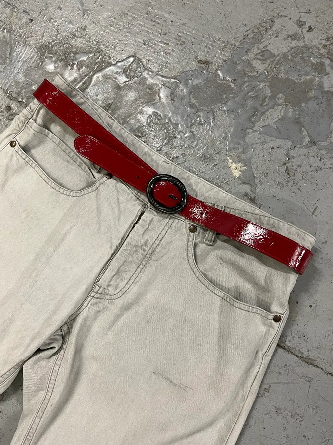 Armani Red Patina Leather Belt XxpETHI 0