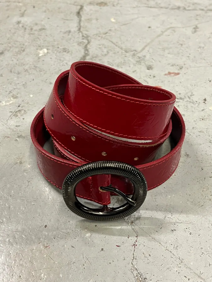 Armani Red Patina Leather Belt XxpETHI 4