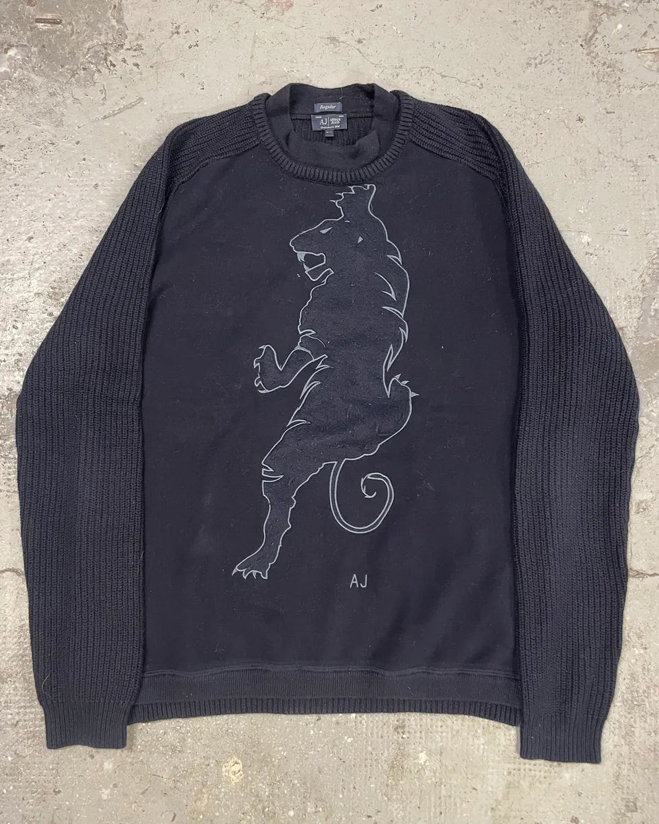 Armani Tiger Hybrid Navy Sweater (L) EKxBmIf 0