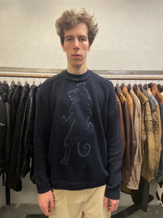 Armani Tiger Hybrid Navy Sweater (L) EKxBmIf 1