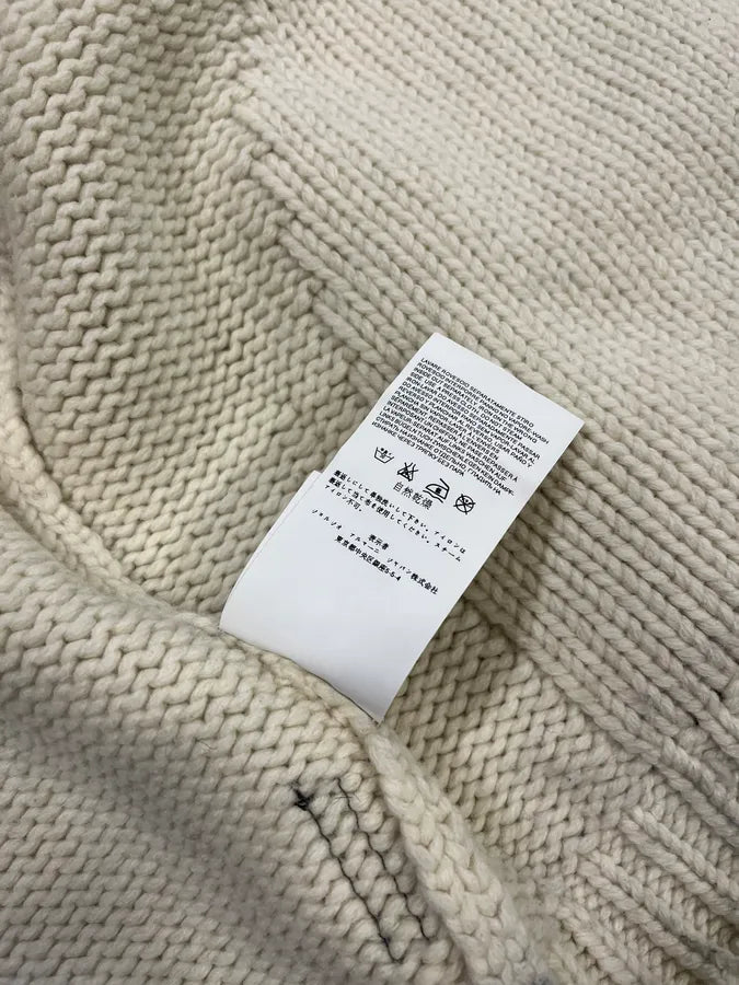Armani Triangle Cream Wool Zip-Up Sweater DpJLiUb 9