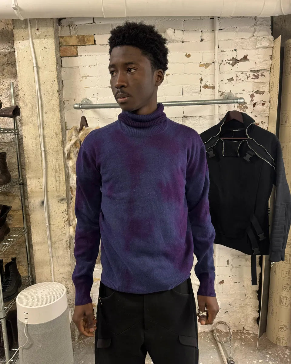 Armani Turtleneck Blue & Purple Wool Turtleneck MSINXlH 0