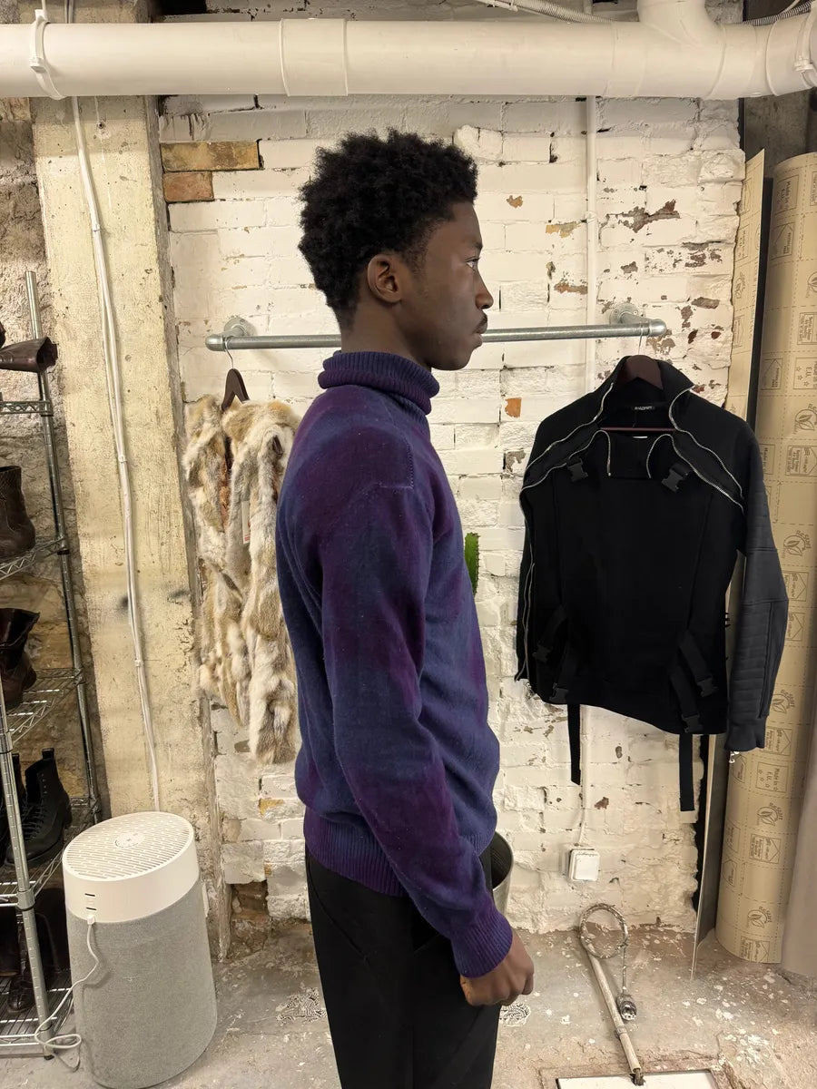 Armani Turtleneck Blue & Purple Wool Turtleneck MSINXlH 2