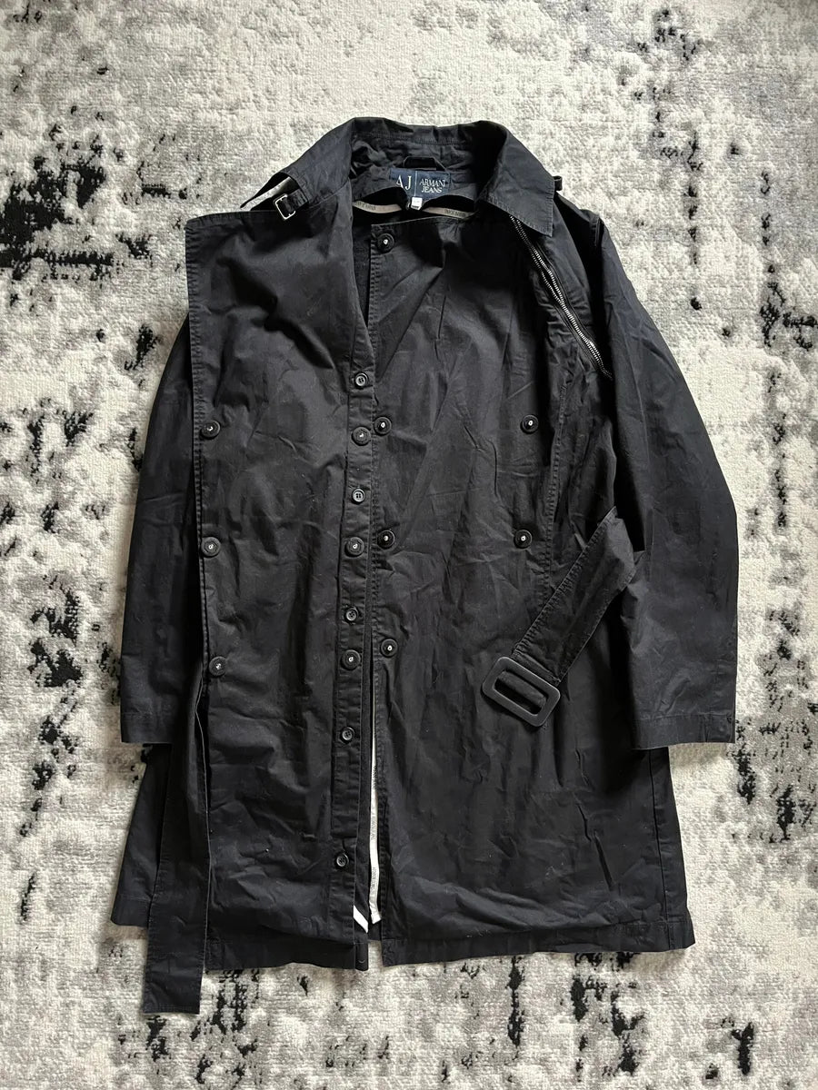 Armani Utility Master Black Trench Jacket wnvvnDr 3