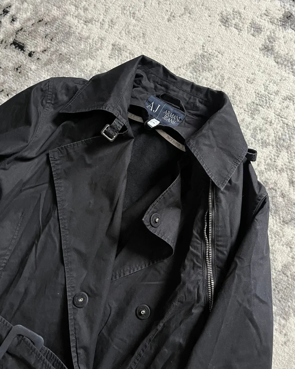 Armani Utility Master Black Trench Jacket wnvvnDr 4
