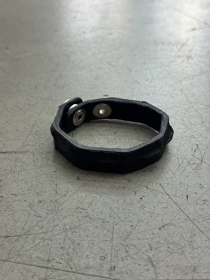 Artisanal Black Crocodile Leather Bracelet dIMGSlG 2