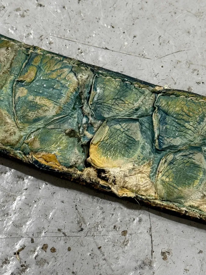 Artisanal Green & Blue Gradient Milanese Python Leather Belt YPUBuOx 7