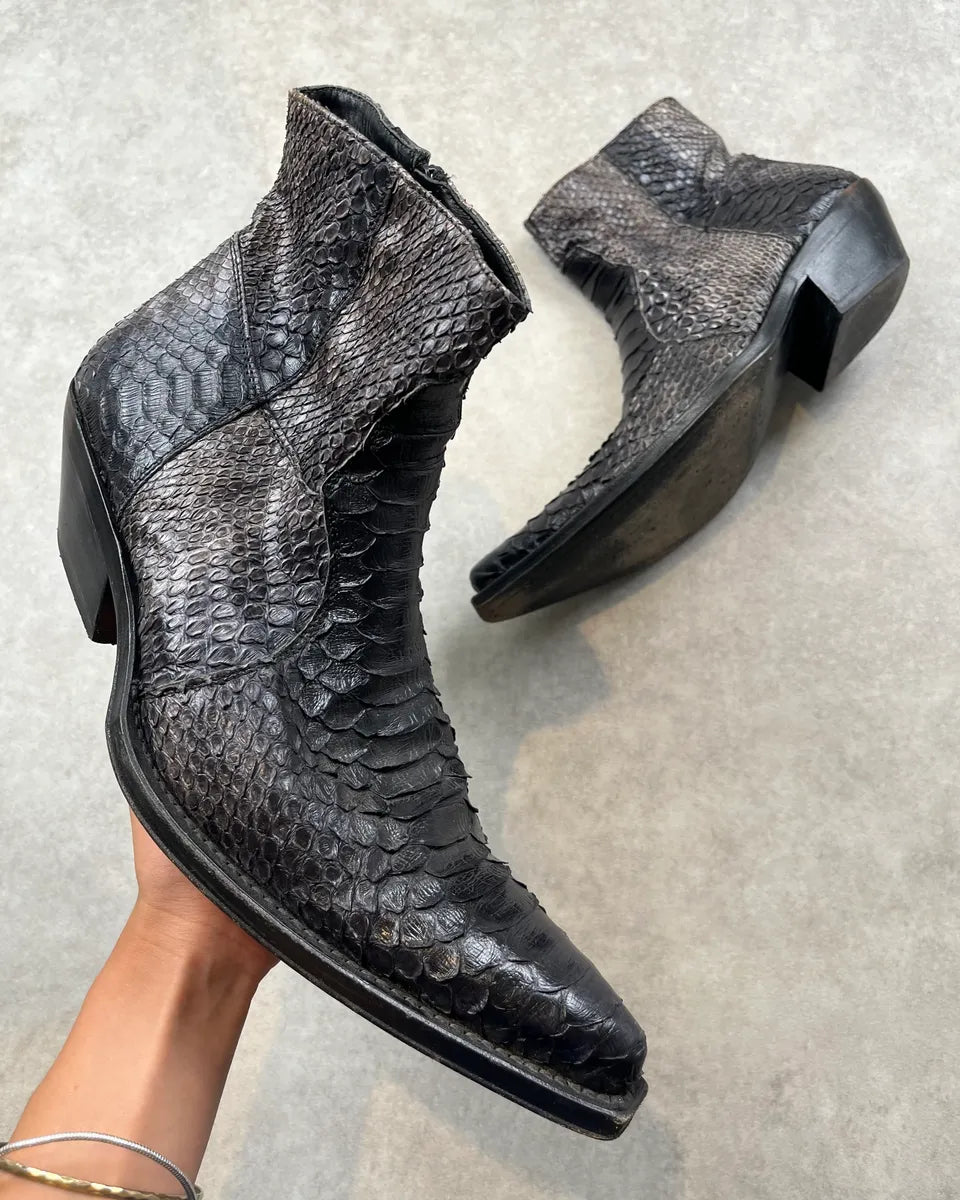 Artisanal Gradient Python Leather Cowboy Boots eKeEHzi 0