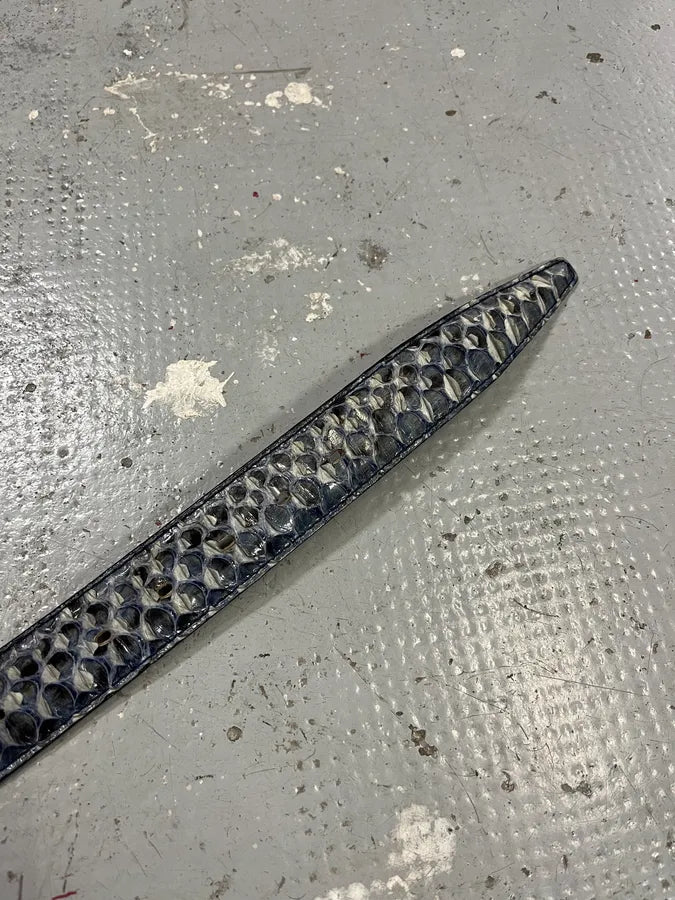 Artisanal Italian Blue Python Leather Belt zJMQgjN 4