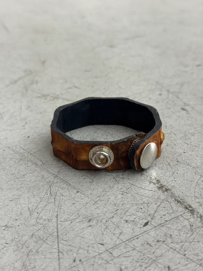 Artisanal Yellow Crocodile Leather Bracelet GEtwoND 4