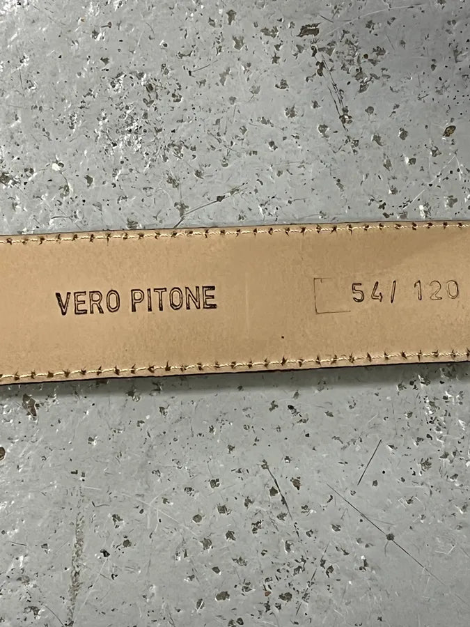 Artisanal Yellow Python Snakeskin Leather Belt ZnPXHPZ 6