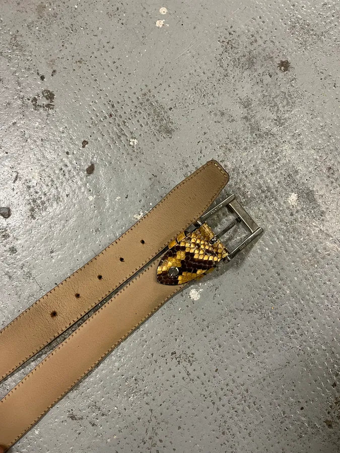 Artisanal Yellow Python Snakeskin Leather Belt ZnPXHPZ 4