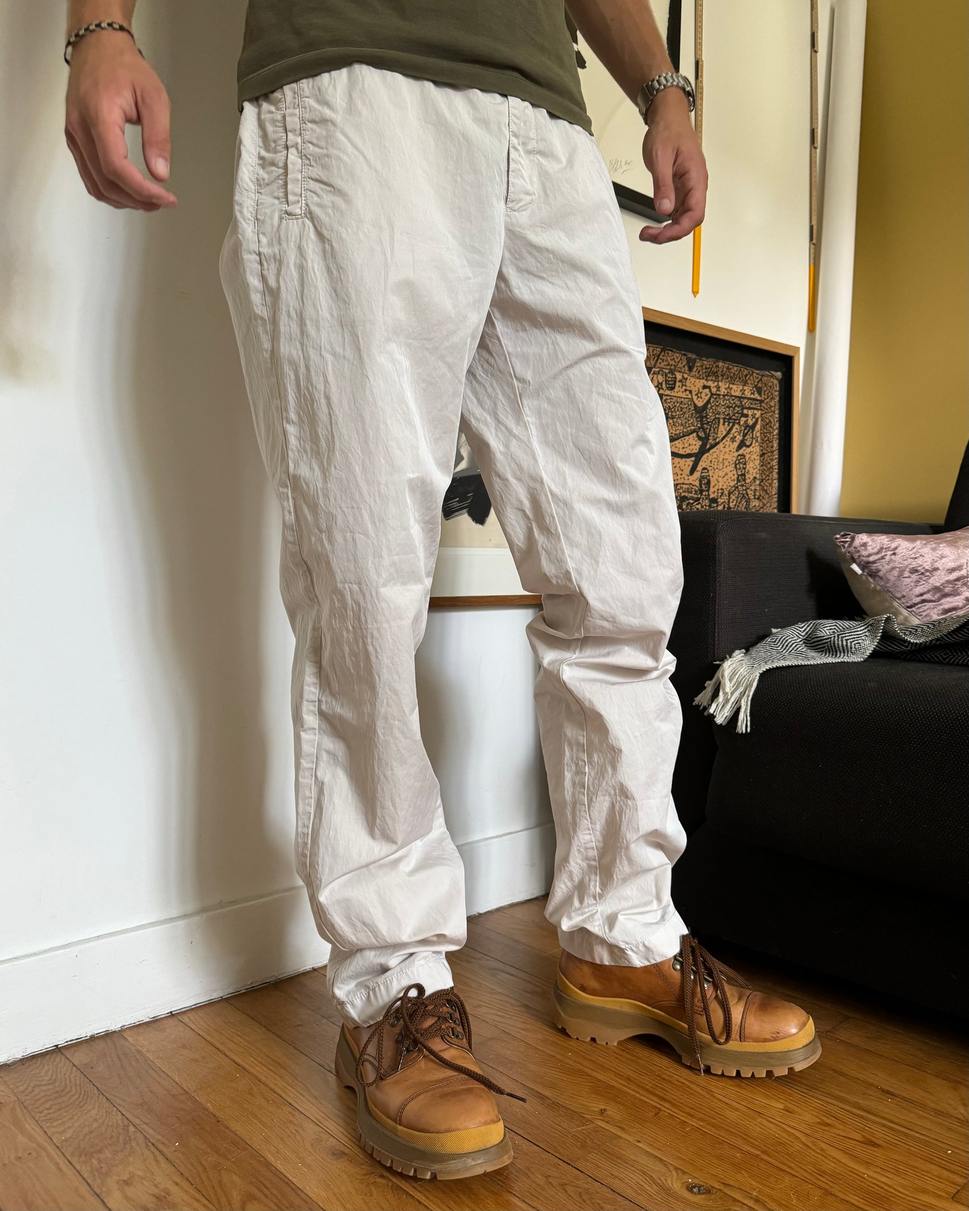 SS2007 Prada Creamy Relaxed Pants (XL) - 1