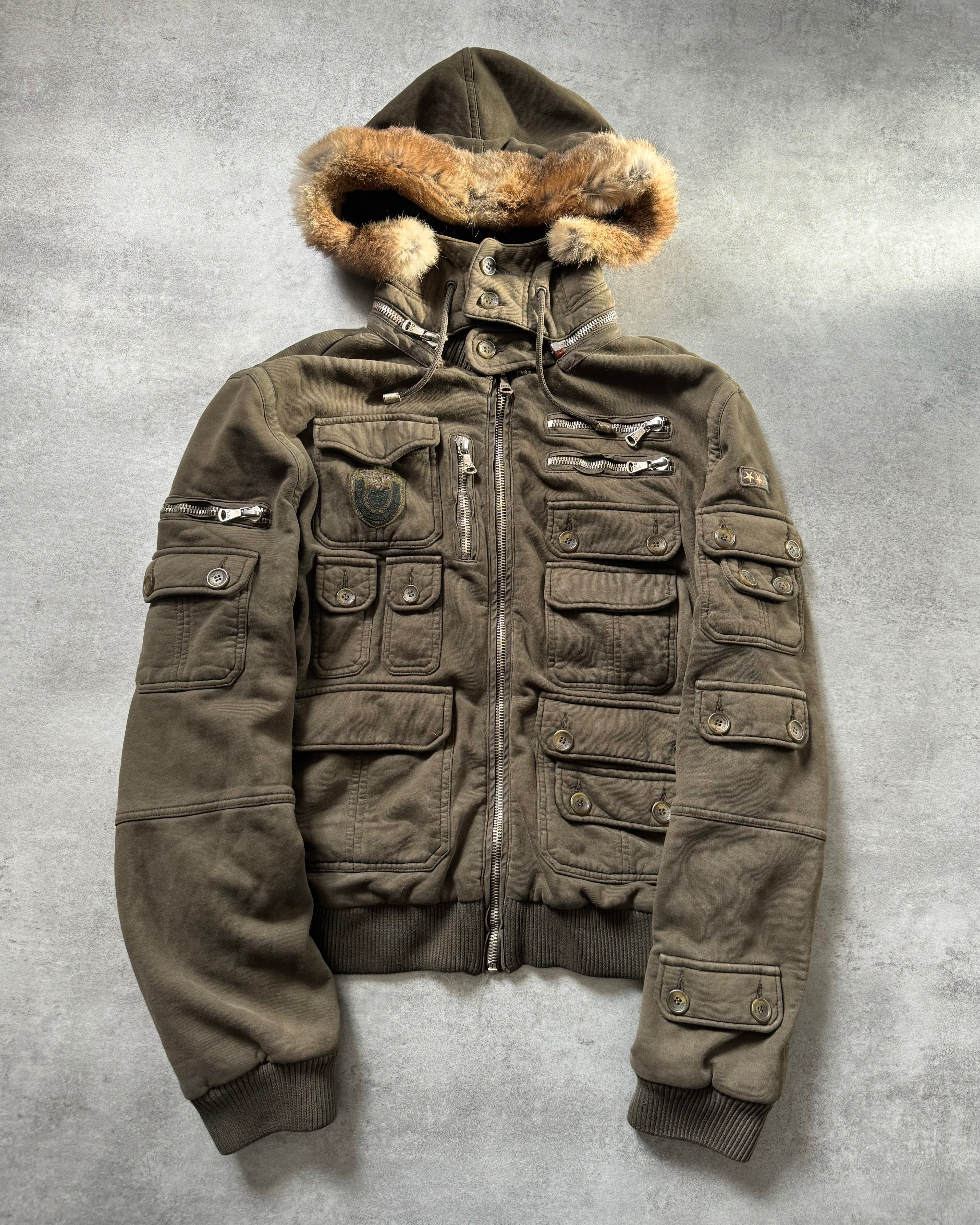 AW2003 Dolce & Gabbana Security Multi Pockets Utility Brown Zip-up (XL) - 2