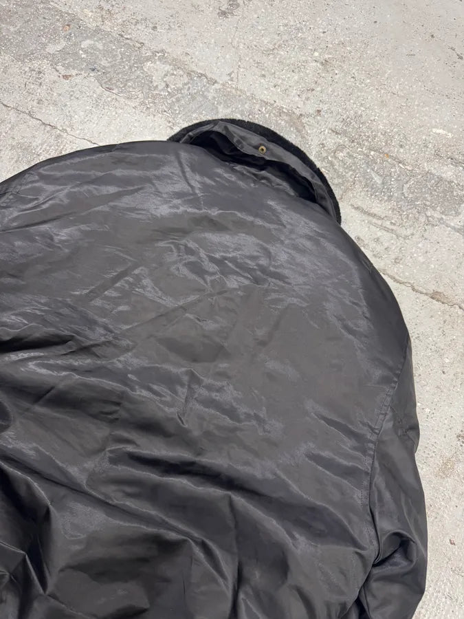 Avirex Black Fur Collar Bomber Jacket rJeHSPT 10