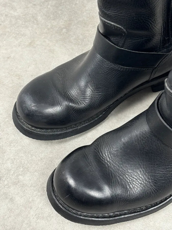 Avirex Black Leather Engineer Boots RnsGBlP 5