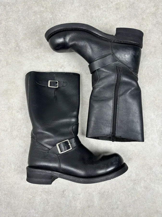 Avirex Black Leather Engineer Boots RnsGBlP 2