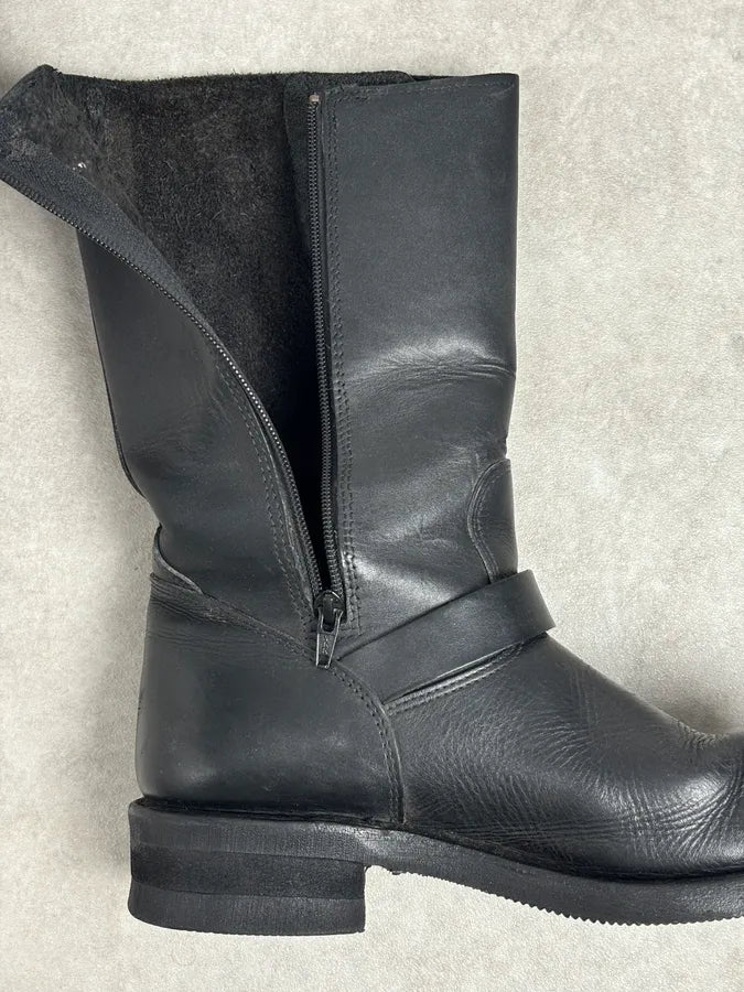 Avirex Black Leather Engineer Boots RnsGBlP 9