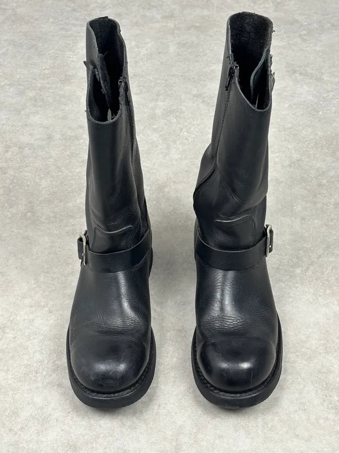 Avirex Black Leather Engineer Boots RnsGBlP 3