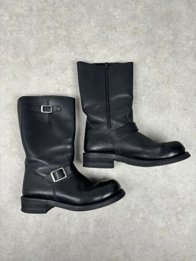 Avirex Black Leather Engineer Boots RnsGBlP 6
