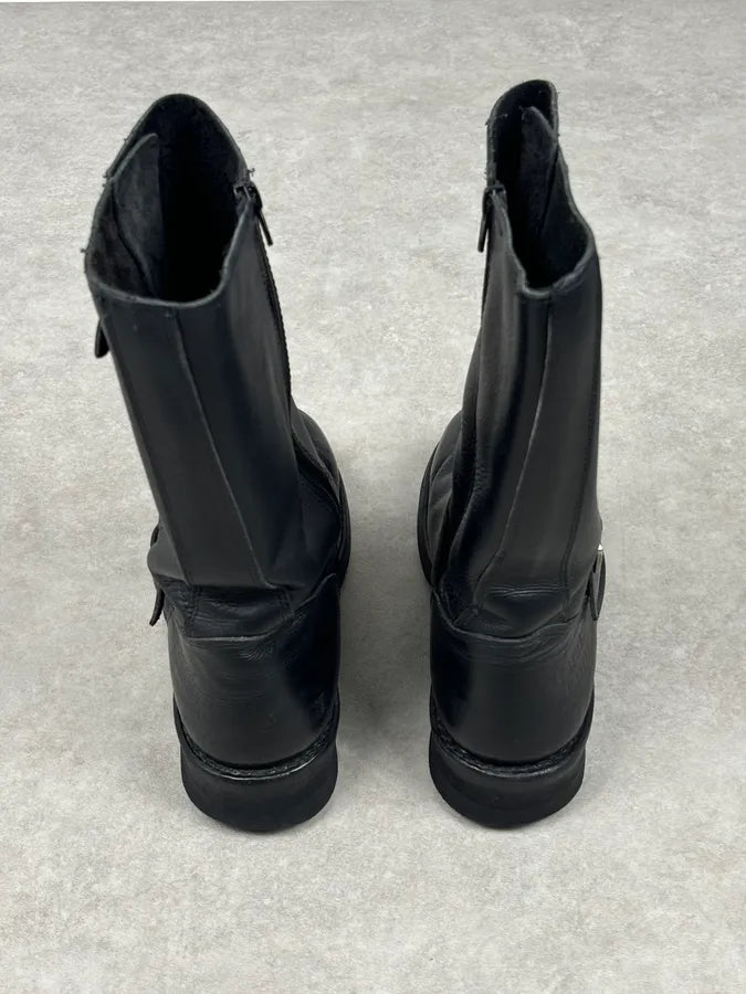 Avirex Black Leather Engineer Boots RnsGBlP 7
