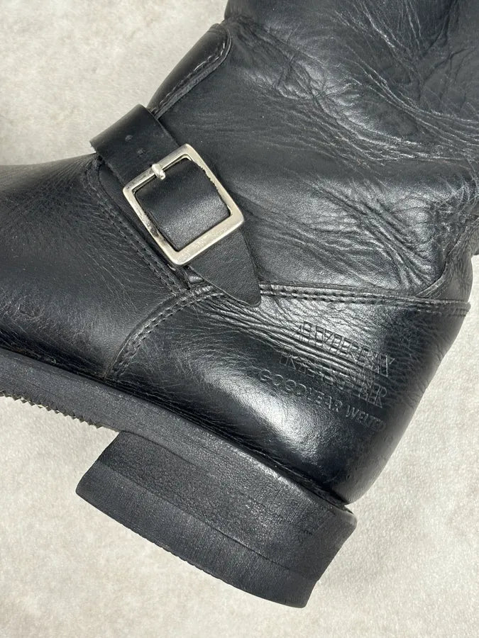 Avirex Black Leather Engineer Boots RnsGBlP 12