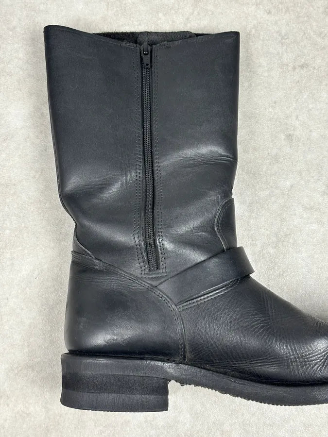 Avirex Black Leather Engineer Boots RnsGBlP 8
