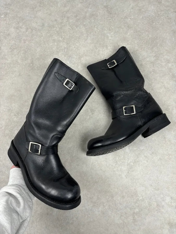 Avirex Black Leather Engineer Boots RnsGBlP 0