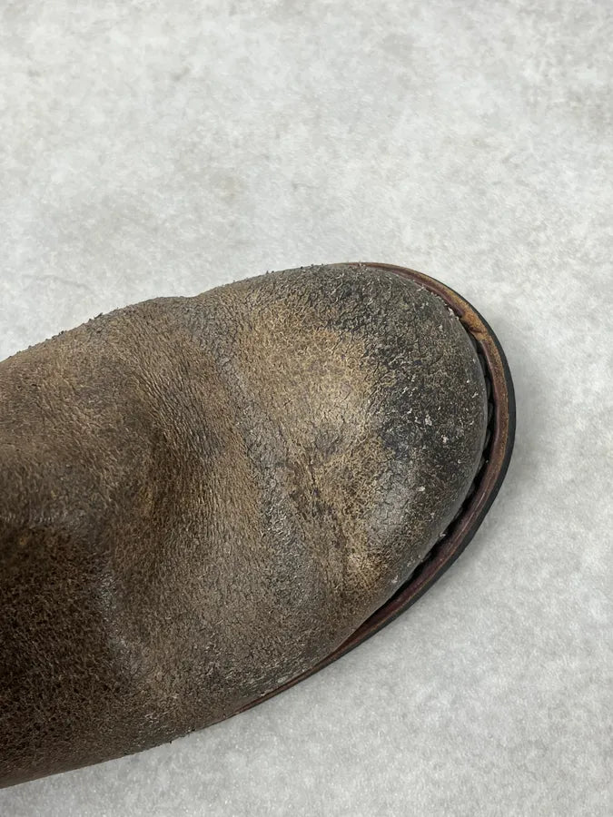 Avirex Brown Aviator Leather Eroded Boots fFOUNZC 7