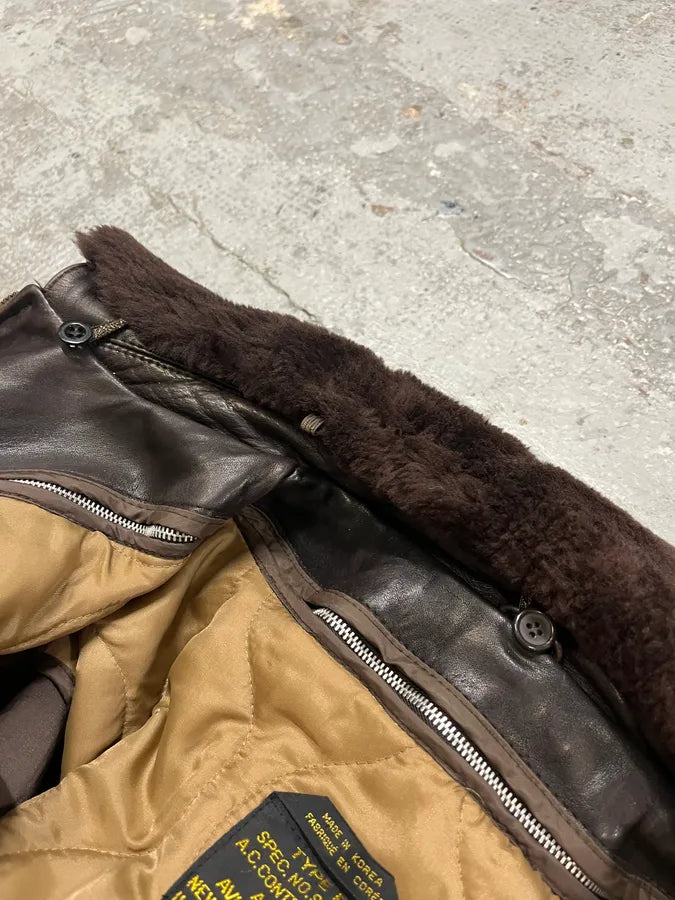 Avirex Brown Mafia Leather Pure Aviator Jacket cIHVRgO 10