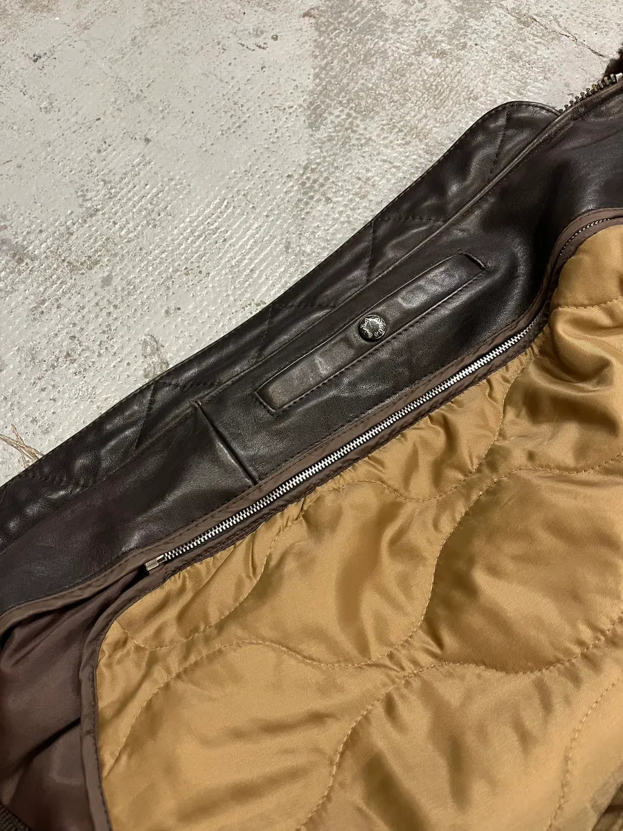 Avirex Brown Mafia Leather Pure Aviator Jacket cIHVRgO 11