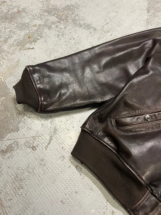 Avirex Brown Mafia Leather Pure Aviator Jacket cIHVRgO 6