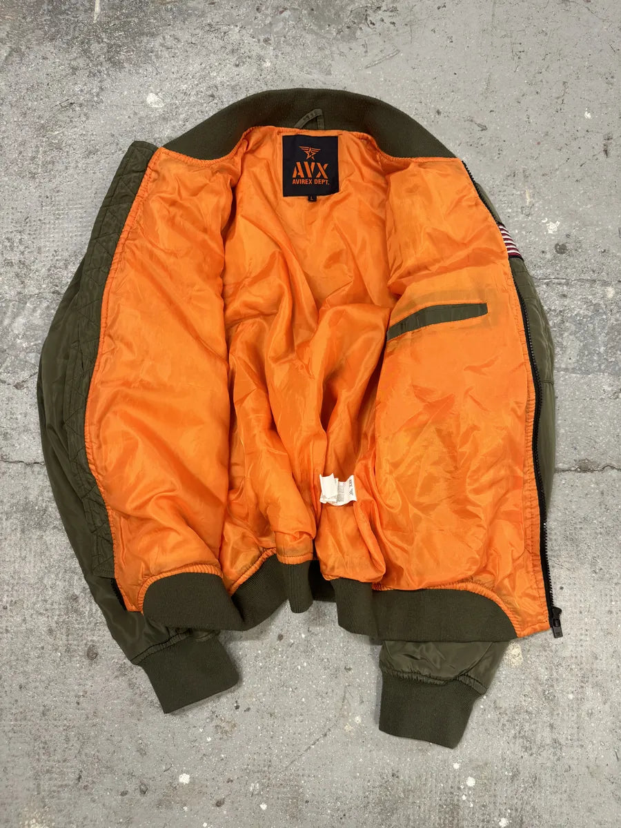 Avirex Olive Military Pilot Bomber Jacket qlCpIvs 2