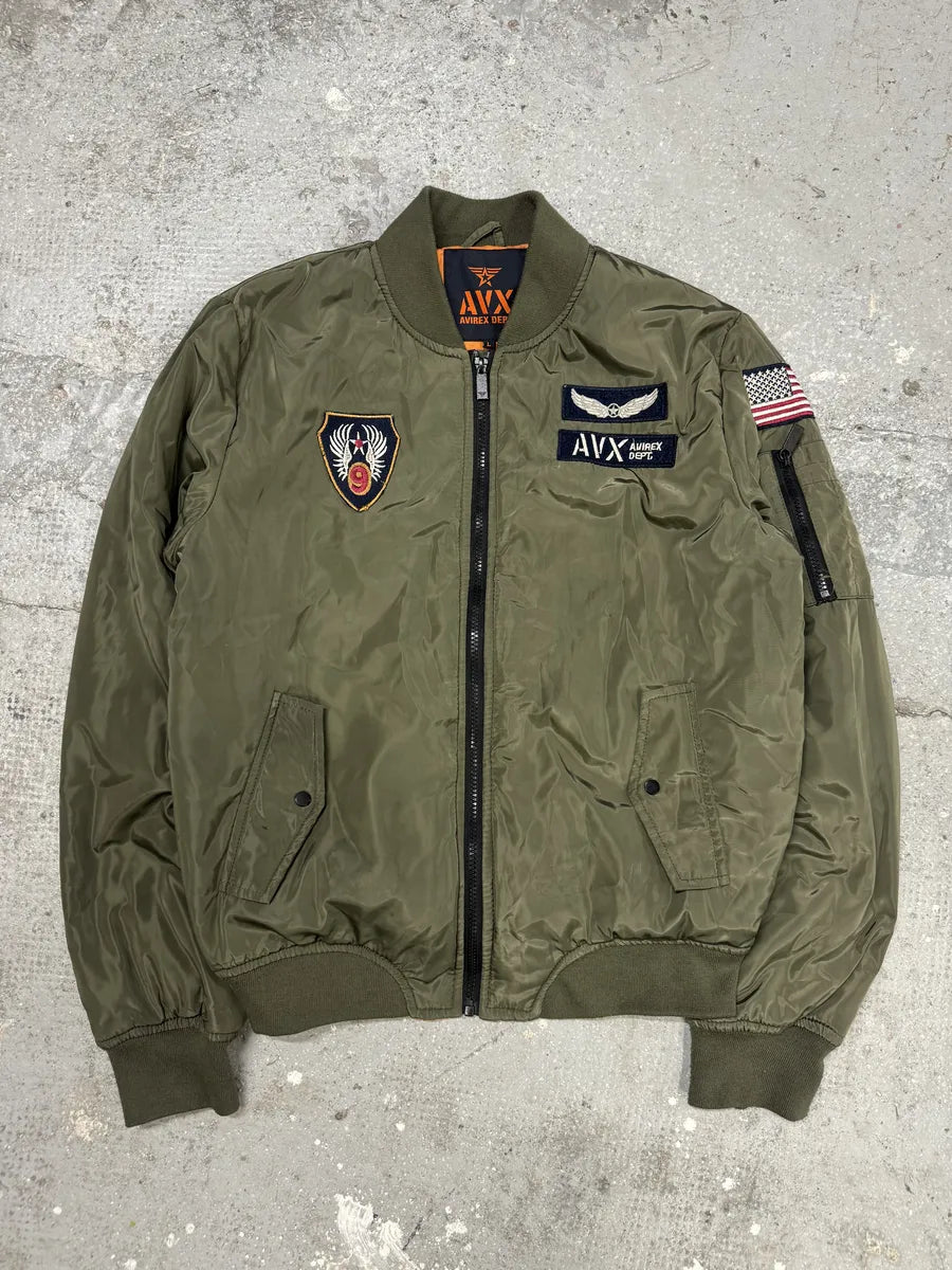 Avirex Olive Military Pilot Bomber Jacket qlCpIvs 4