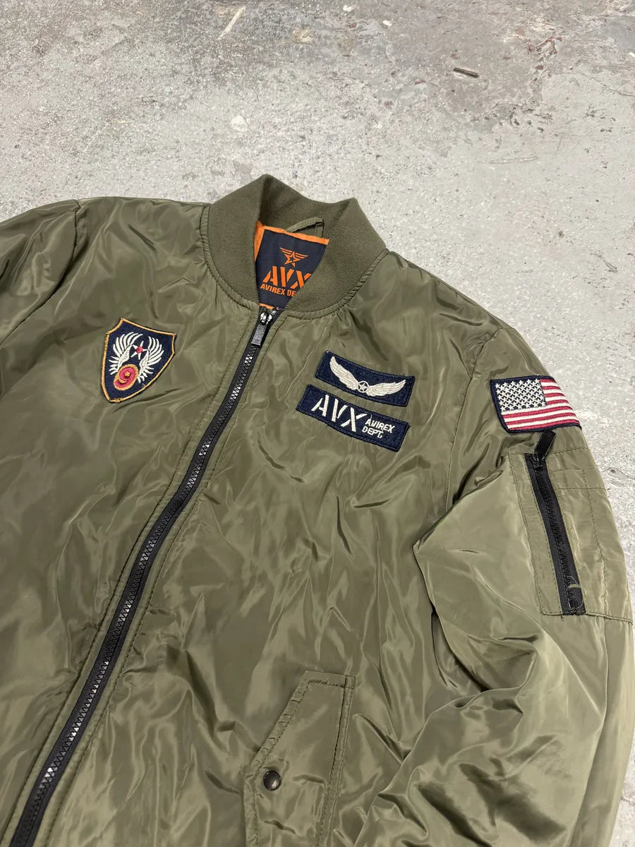 Avirex Olive Military Pilot Bomber Jacket qlCpIvs 5