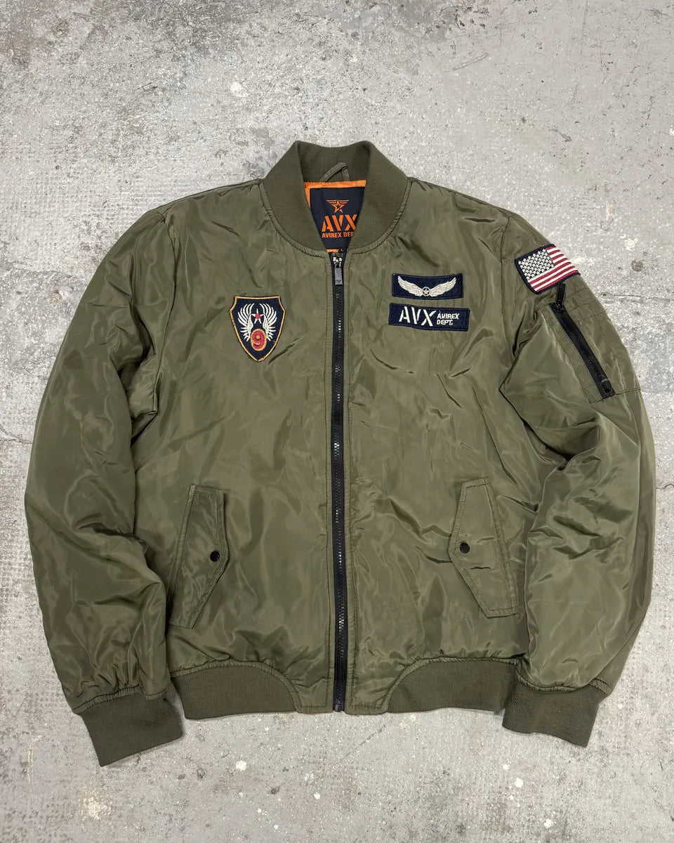 Avirex Olive Military Pilot Bomber Jacket qlCpIvs 0