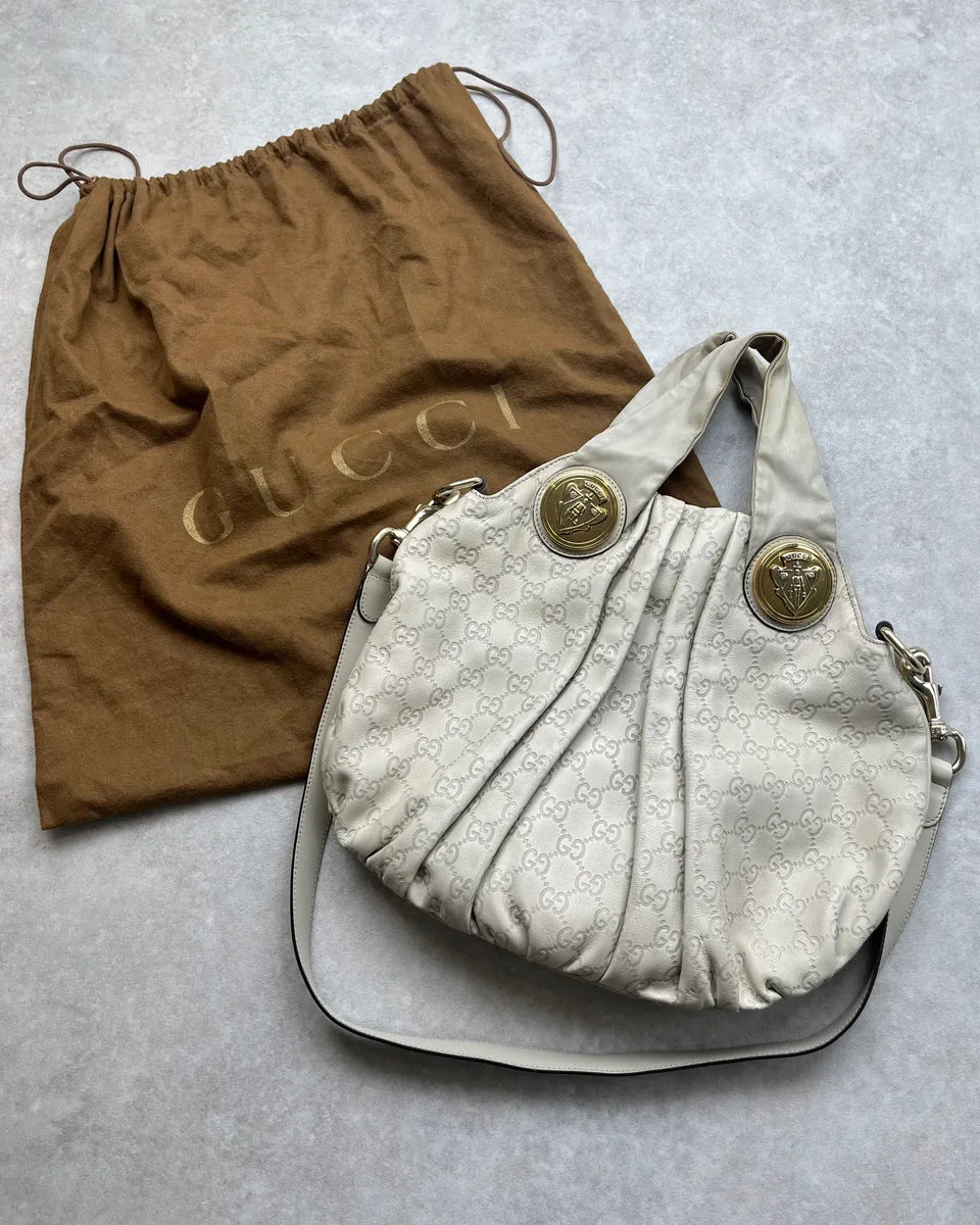 AW2008 Gucci White Leather Monogram Hysteria Handle Bag by Frida Giannini RxBqDOk 0