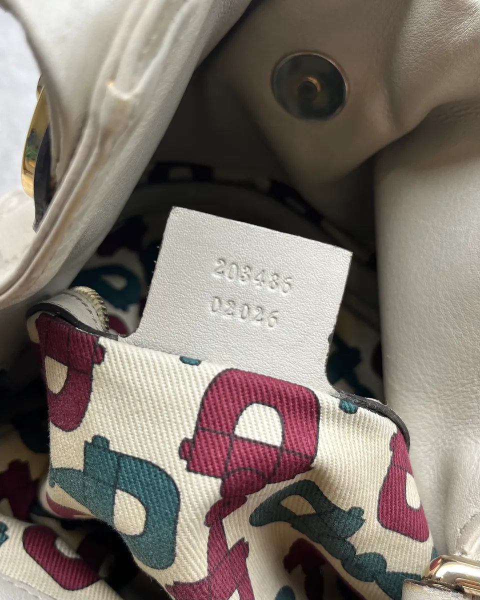 AW2008 Gucci White Leather Monogram Hysteria Handle Bag by Frida Giannini RxBqDOk 11