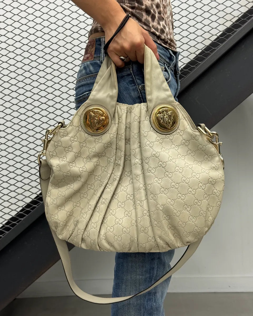 AW2008 Gucci White Leather Monogram Hysteria Handle Bag by Frida Giannini RxBqDOk 2