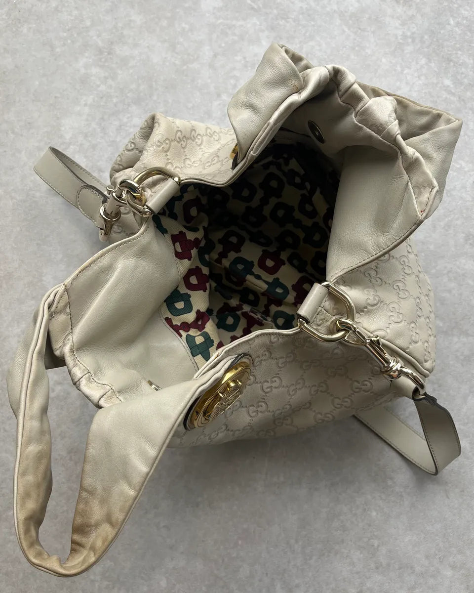 AW2008 Gucci White Leather Monogram Hysteria Handle Bag by Frida Giannini RxBqDOk 9
