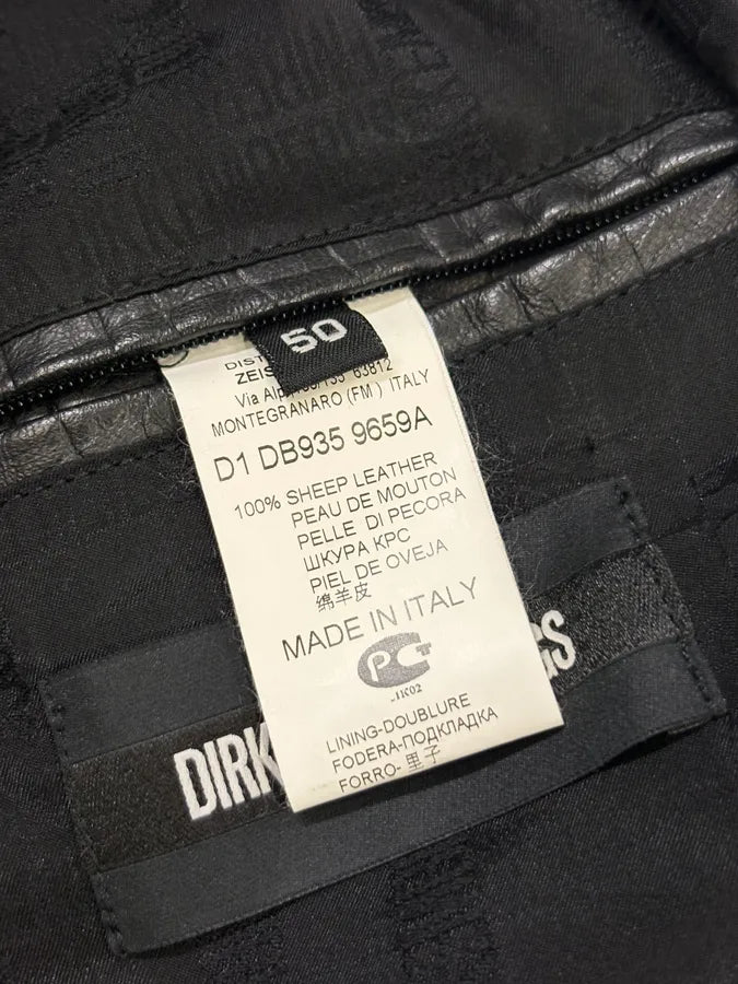 2010s Dirk Bikkembergs Black Biker Crocodile Embossed Leather Jacket KAdctiG 9