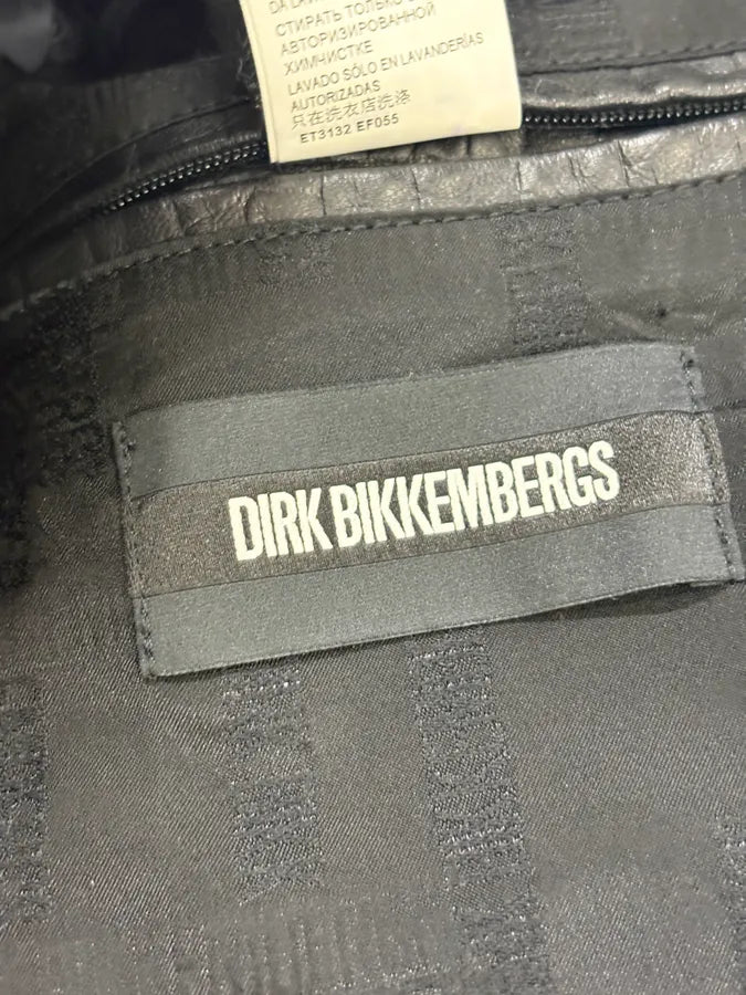 2010s Dirk Bikkembergs Black Biker Crocodile Embossed Leather Jacket KAdctiG 10