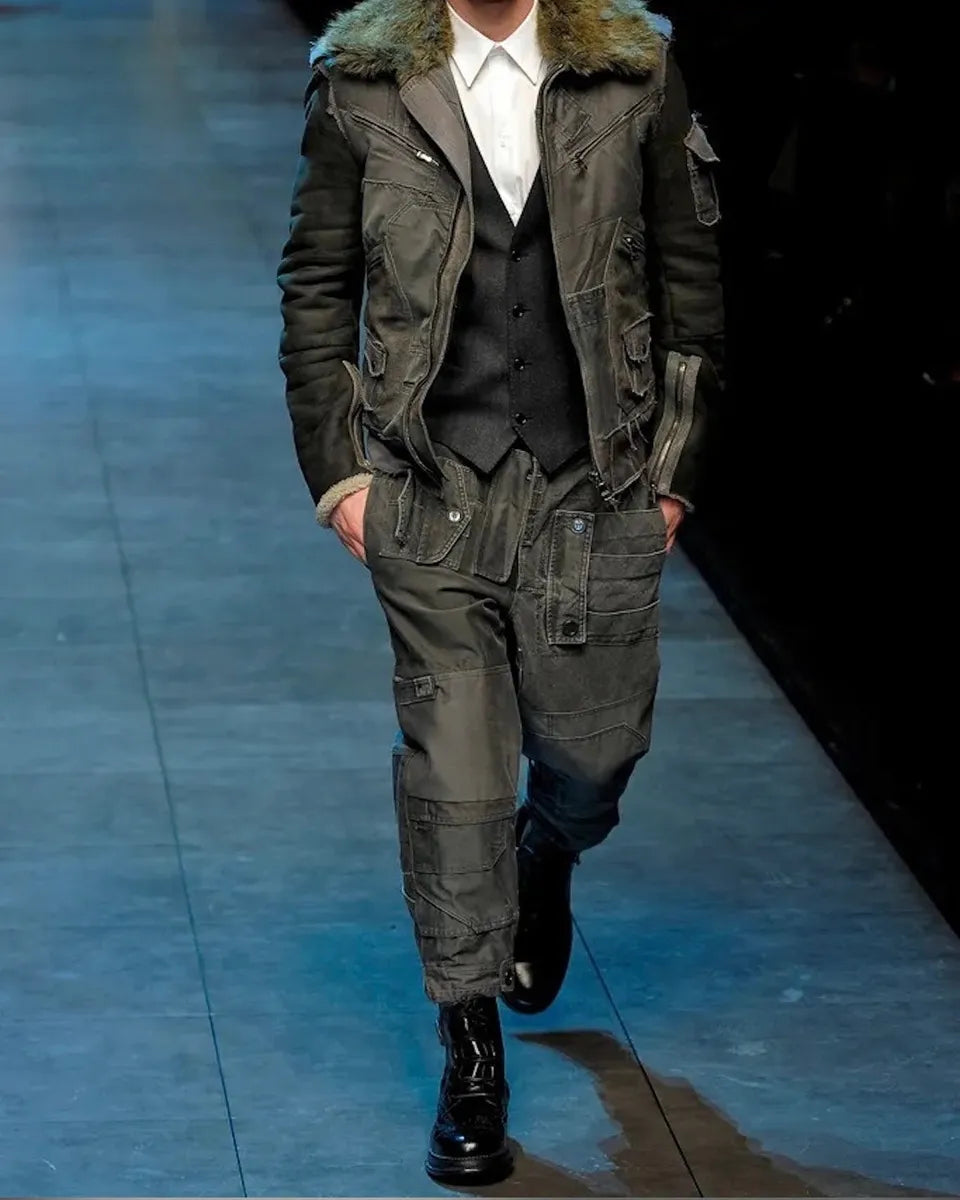 AW2011 Dolce & Gabbana Neutral Grey Multiple Pocket Cargo Pants uLXdhDb 0