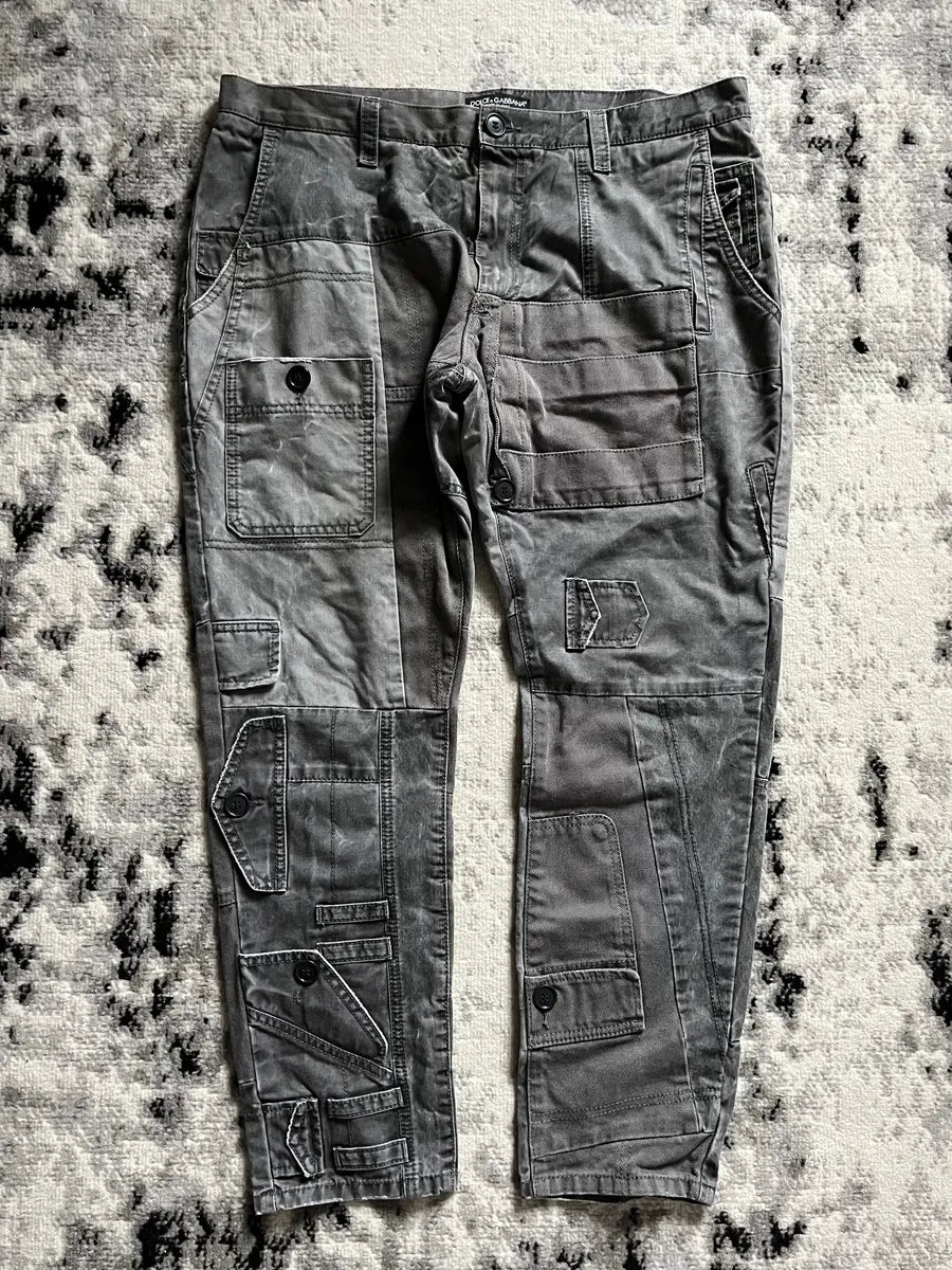 AW2011 Dolce & Gabbana Neutral Grey Multiple Pocket Cargo Pants uLXdhDb 1