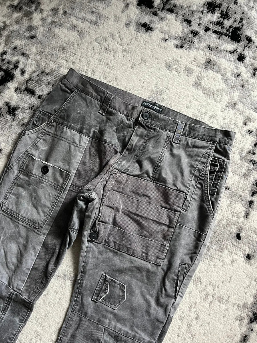 AW2011 Dolce & Gabbana Neutral Grey Multiple Pocket Cargo Pants uLXdhDb 2