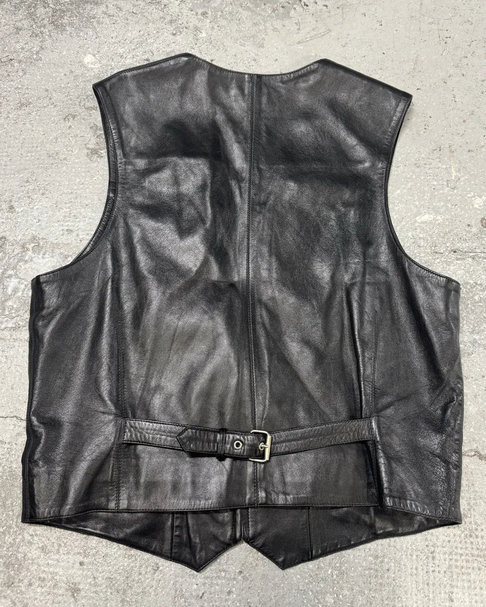 AW1986 Claude Montana pour Ideal Cuir French Leather Vest RQjWrCF 1