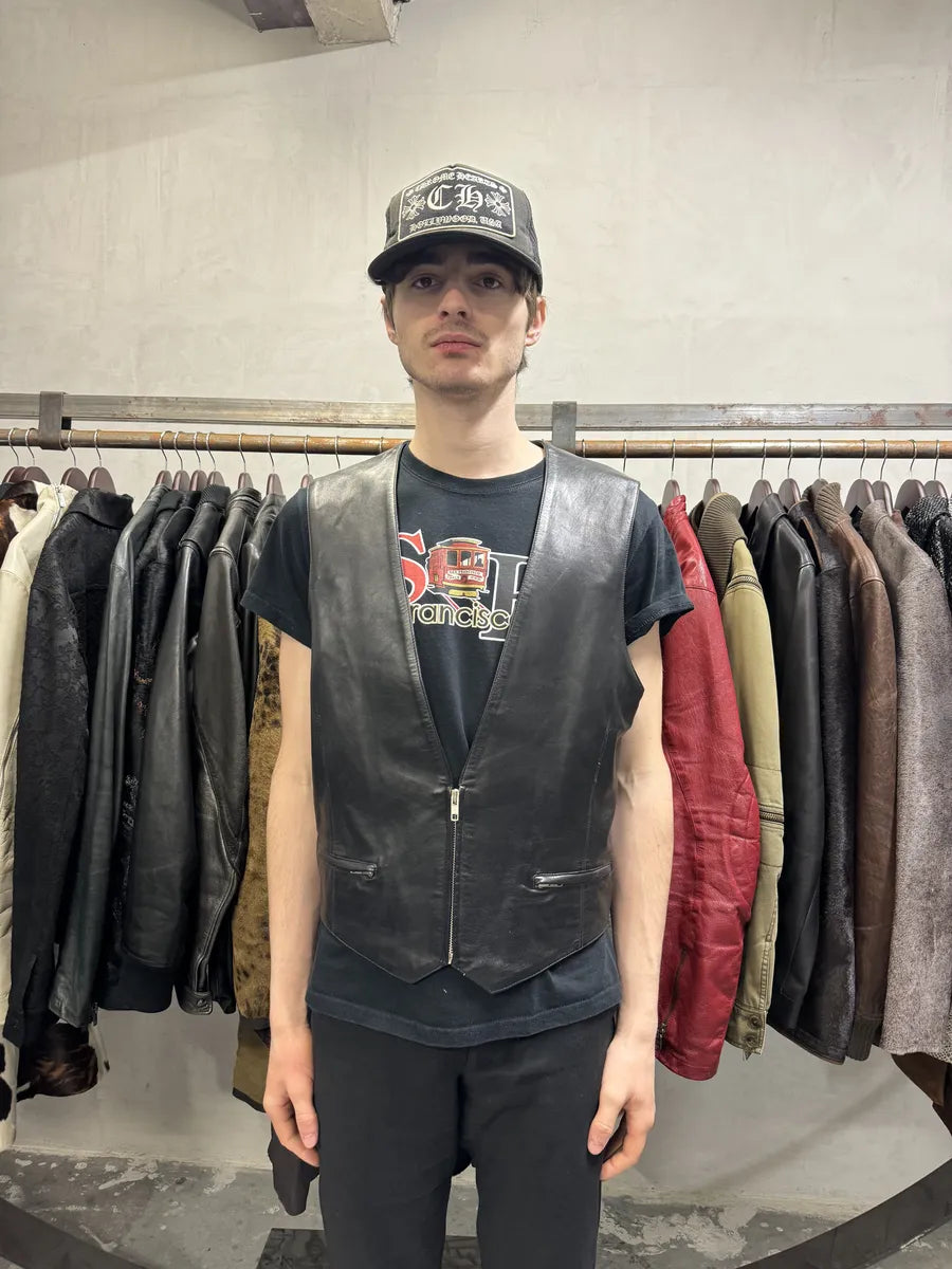 AW1986 Claude Montana pour Ideal Cuir French Leather Vest RQjWrCF 2