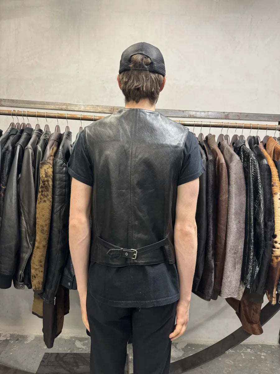 AW1986 Claude Montana pour Ideal Cuir French Leather Vest RQjWrCF 3